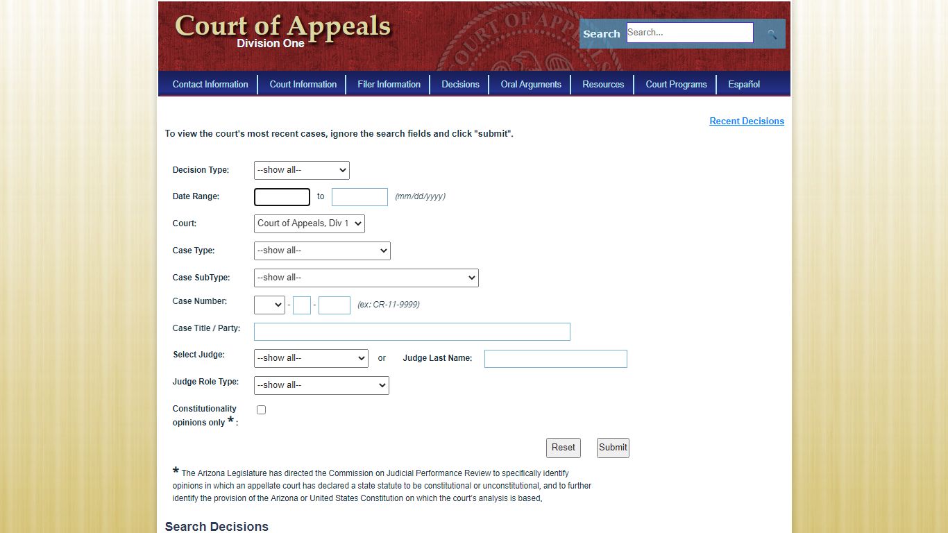 Search Decisions - azcourts.gov
